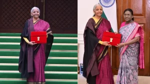 Finance Minister Saree Style